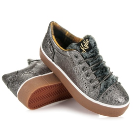 Kylie Sneakers med päls grå 1