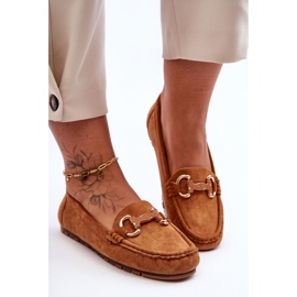 PG1 Loafers i mocka för kvinnor med dekoration Brun Dionira 1