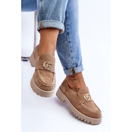 Laura Messi Damskor i mocka med beige Rosefalls-dekoration 1