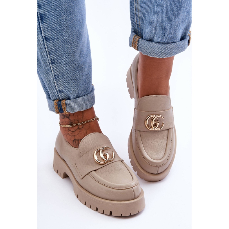 Laura Messi Skinnskor för kvinnor med beige Rosefalls-dekoration 2