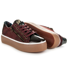 Kylie Lackade Bordo Sneakers röd 1