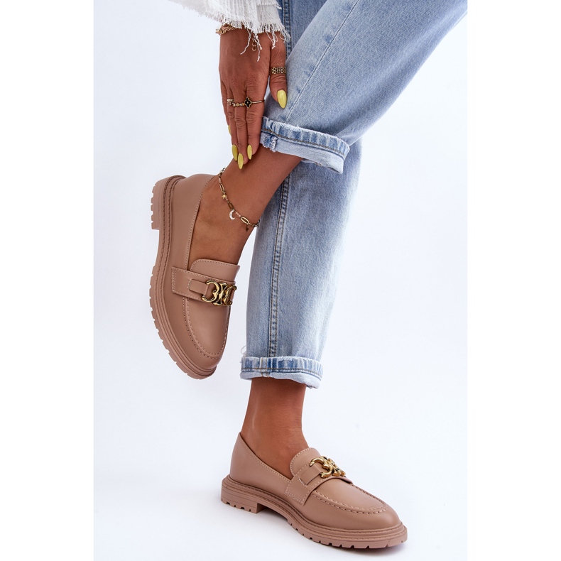 PS1 Plattklackade Loafers för kvinnor Beige Sincias 2