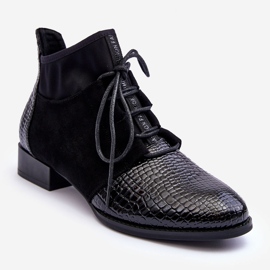 Damstövlar på platta klackar Svart S.Barski 259-1 1