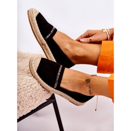 S.Barski Klassiska kvinnors svarta Slip-On Espadrilles Cersei 5