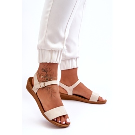 Arya Classic Low Wedge Sandals Beige 2