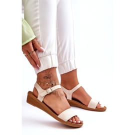 Arya Classic Low Wedge Sandals Beige 5