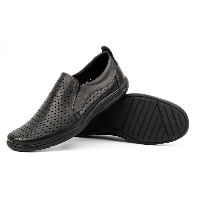 Olivier Genombrutna loafers för män för sommaren 662 svart 1