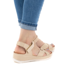 WASAK Bekväma damsandaler i läder 0473W beige 1