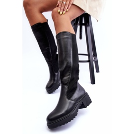 Svart Fenwell Läder Over The Knee Boots 2