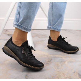 Läder slip-on skor Rieker W RKR609 svart 2