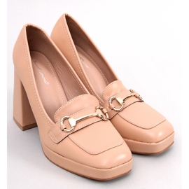 Albers loafers med naken häl beige 1