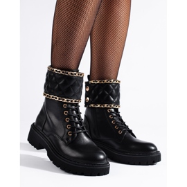 Shelovet kvinnors arbetare med quiltad prydnad svart 1