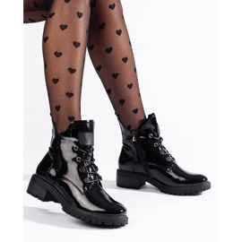 Vinceza svartlackade stövlar för kvinnor 1