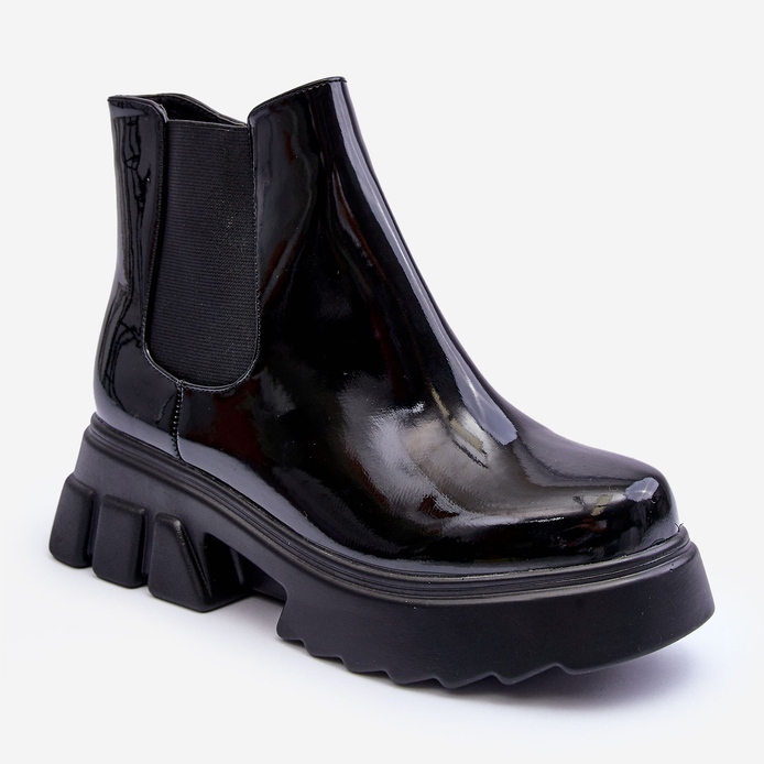 Lackade dam Worker Chelsea Boots Black Brizora svart 1