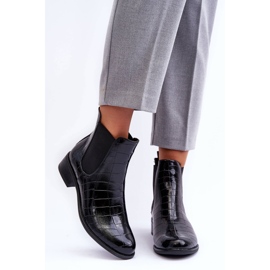 Läderstövlar Chelsea Boots Djurmönster Svart Daina 2