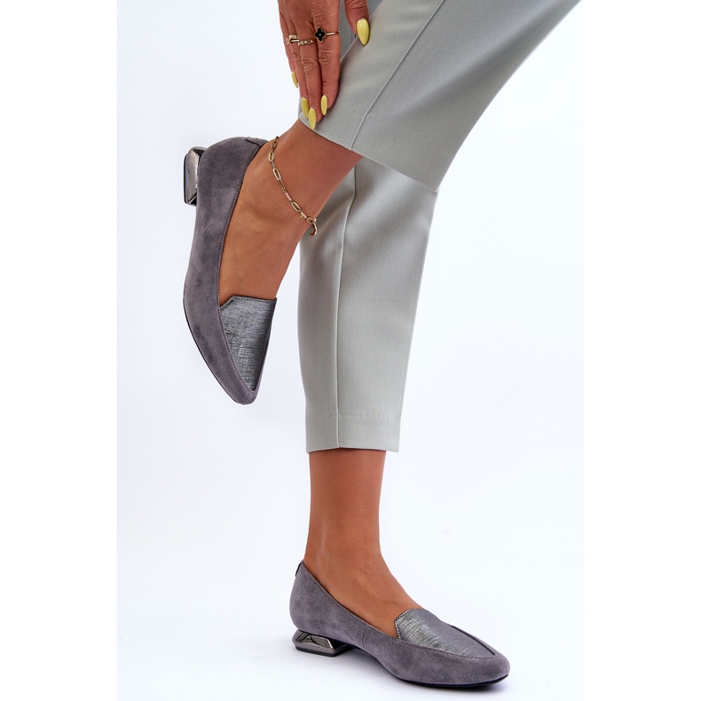 PD1 Flat Mocka Balett Flats Grå Loxes 2