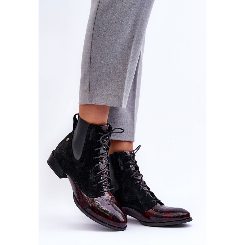 Maciejka Läder platta klackstövlar 06200-08 Svart 1