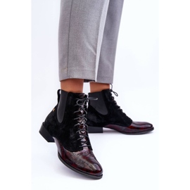 Maciejka Läder platta klackstövlar 06200-08 Svart 2