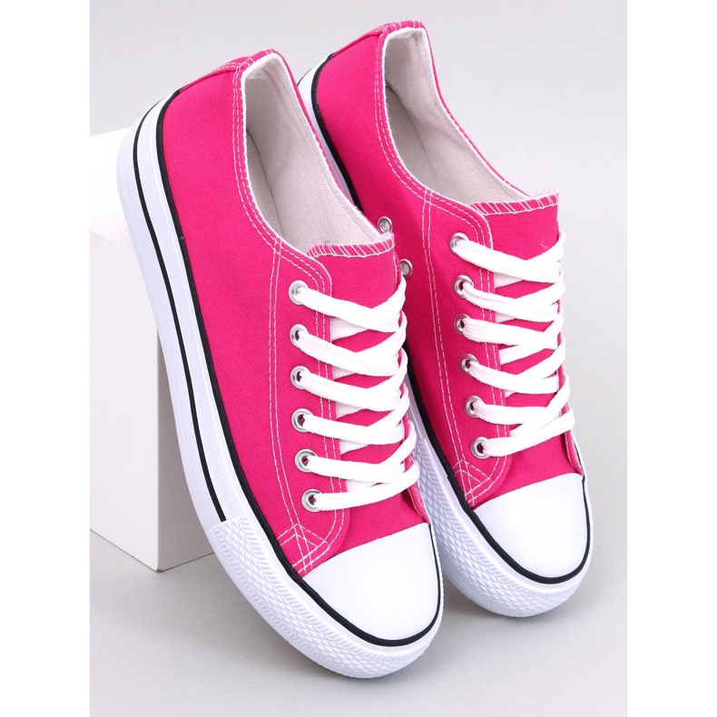 Klassiska damsneakers Fargis Fuchsia rosa 1