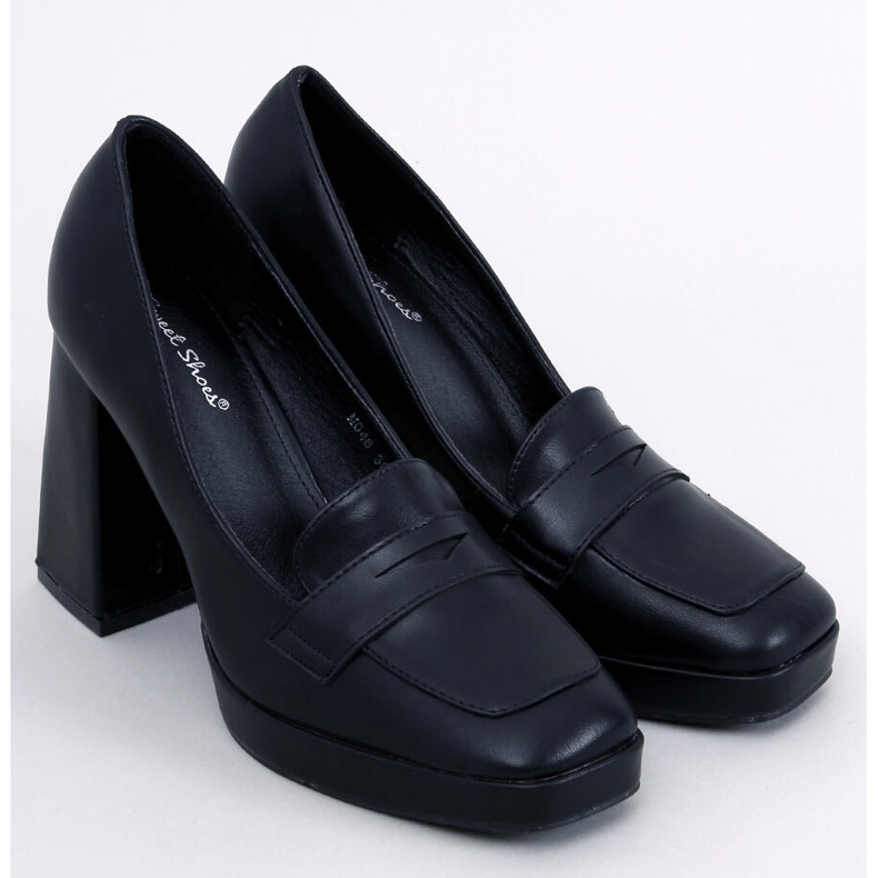 Högklackade loafers från Entee Black svart 1