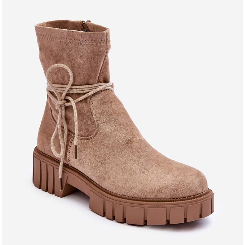 Ankelstövlar i mocka för kvinnor Beige Lineanor 1