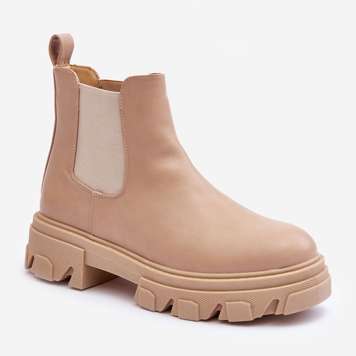 Läder Låga Stövlar Jodhpur Beige Alcanassa 1