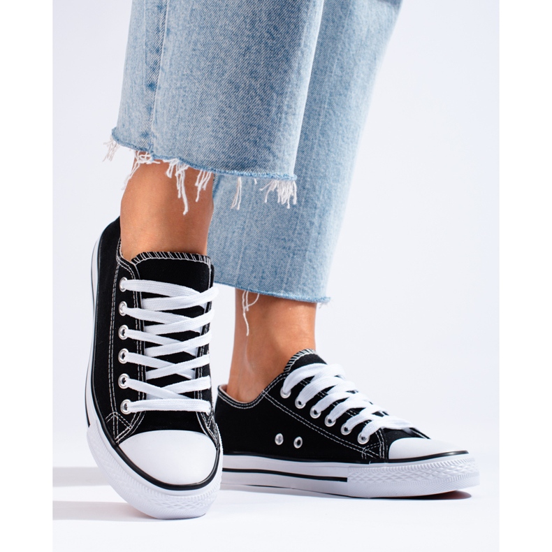 Klassiska svarta Shelovet sneakers för kvinnor 2