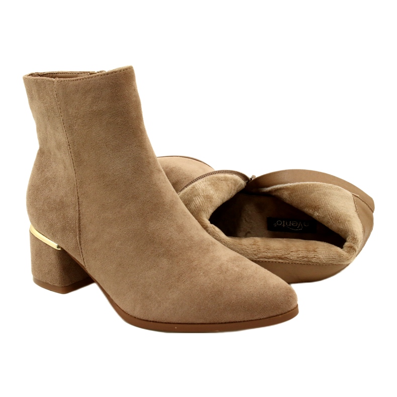 Evento Mockastövlar med gulddekor, Beige 23BT35-6420 4