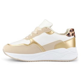 Sneakers i vitt och guld för kvinnor 2
