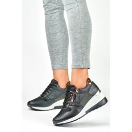 Eleganta svarta wedge sportskor 2