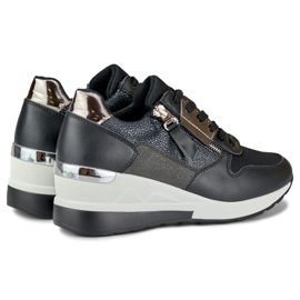 Eleganta svarta wedge sportskor 1