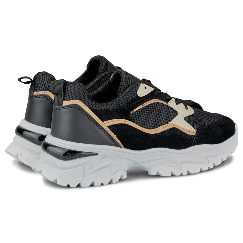 Svarta damsneakers på vit sula 1