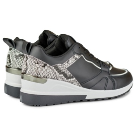 Svarta snörskor för kvinnor med låg kil 1