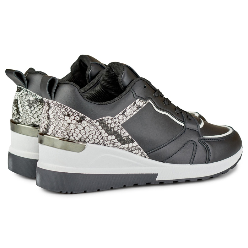 Svarta snörskor för kvinnor med låg kil 1