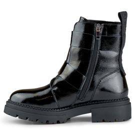 Lacksvarta Axelle-arbetarstövlar för kvinnor 1