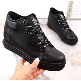 Svarta Wedge-sneakers för kvinnor Big Star EE274127 2