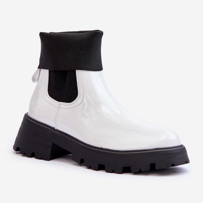 Lackade jodhpurstövlar för kvinnor Vit Pavo 1