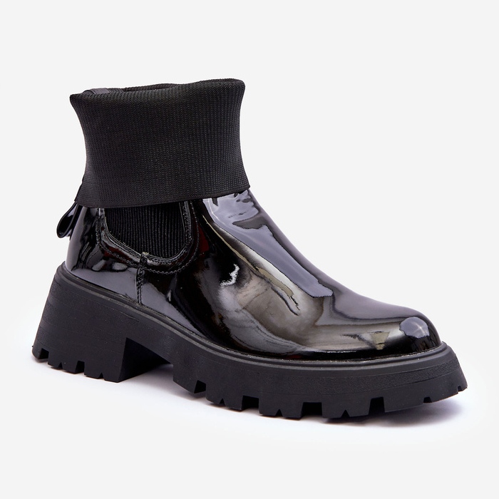 Dam Lackade Jodhpur Boots Svart Pavo 1