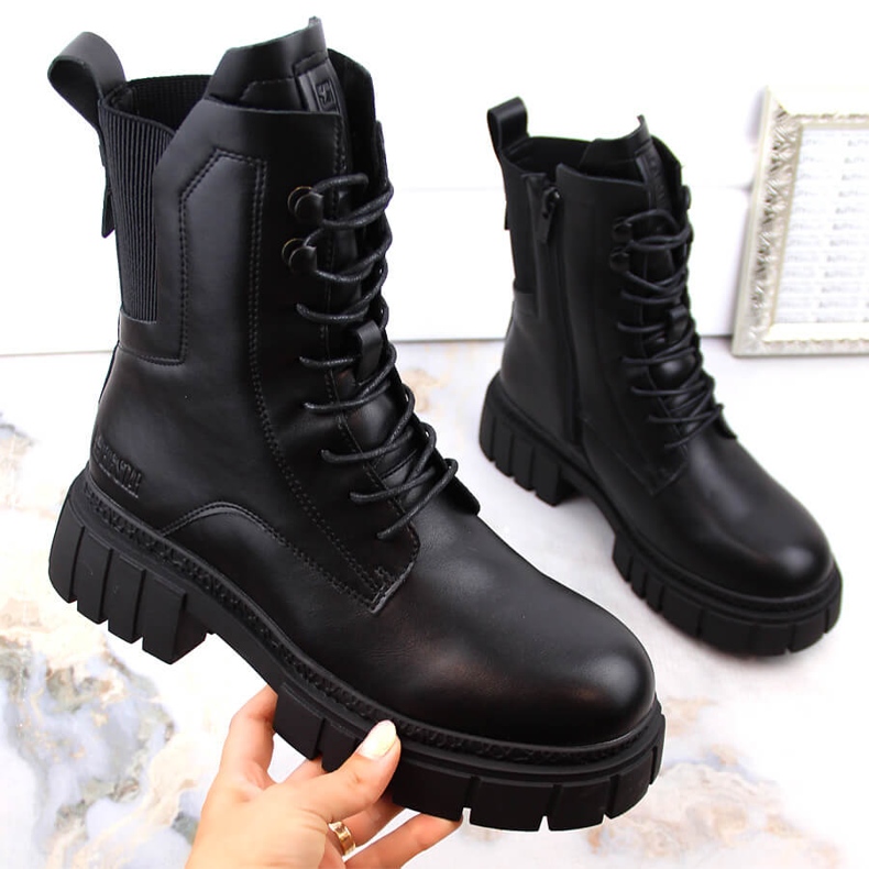 Big Star MM274581 isolerade svarta trapperstövlar för kvinnor 1