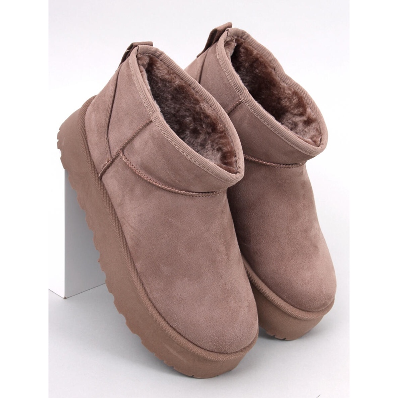 Solnis Khaki plattform korta snökängor beige 1