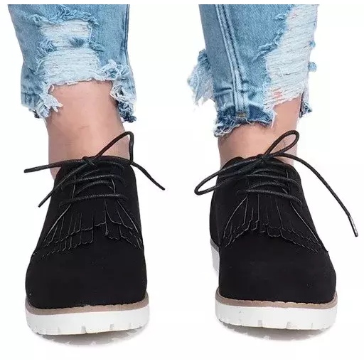 Svarta fransade loafers från Crushing Hard 1