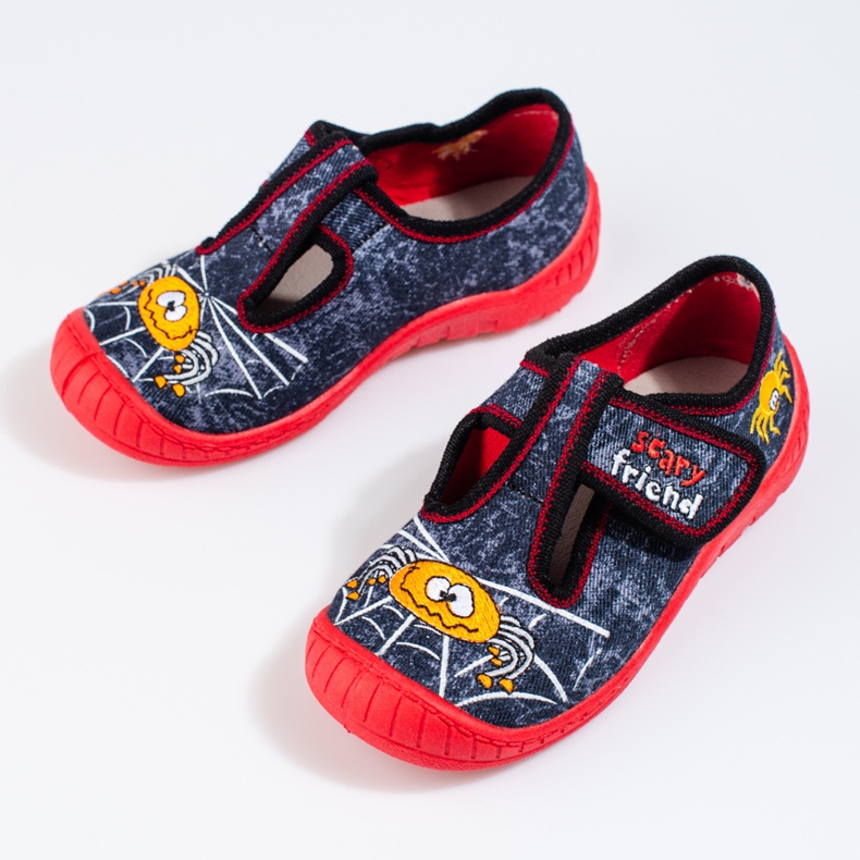 Svarta och röda spindeltofflor från Shelovet blå 2