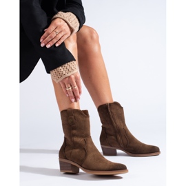 Shelovet cowboystövlar i svart mocka brun 1