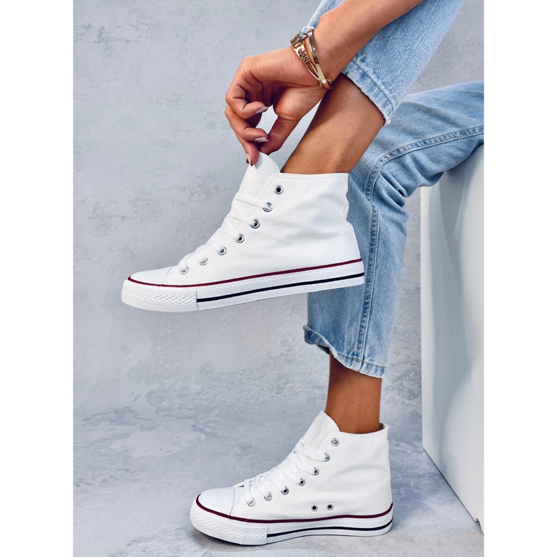 Canvas sneakers Jude White ankel vit 2