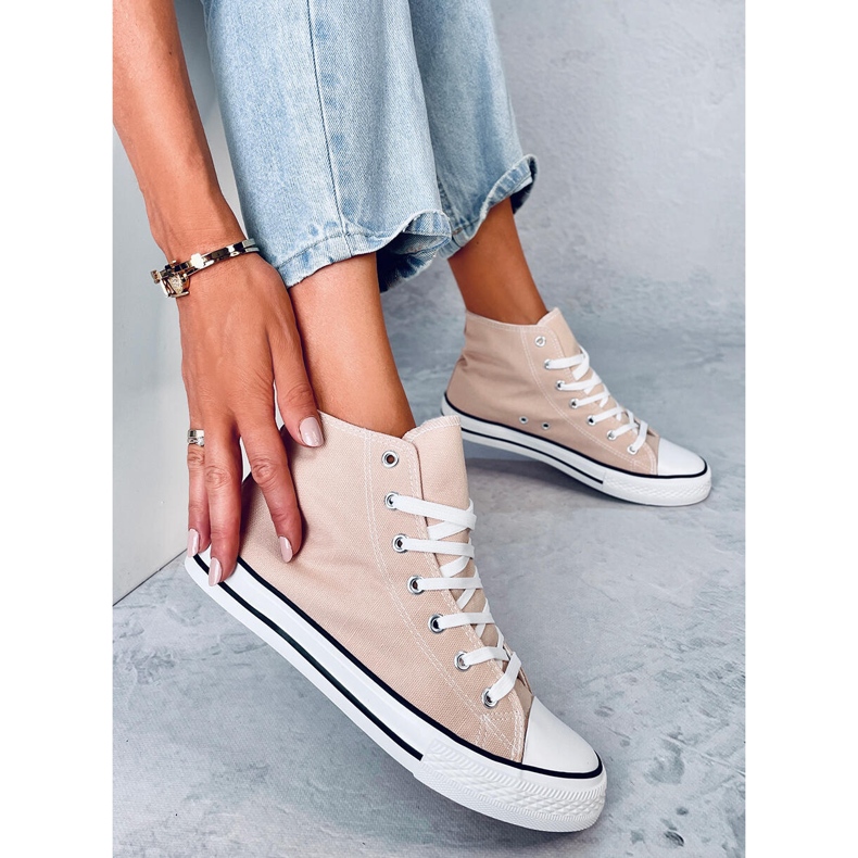 Canvas sneakers för ankeln Jude Khaki beige 2