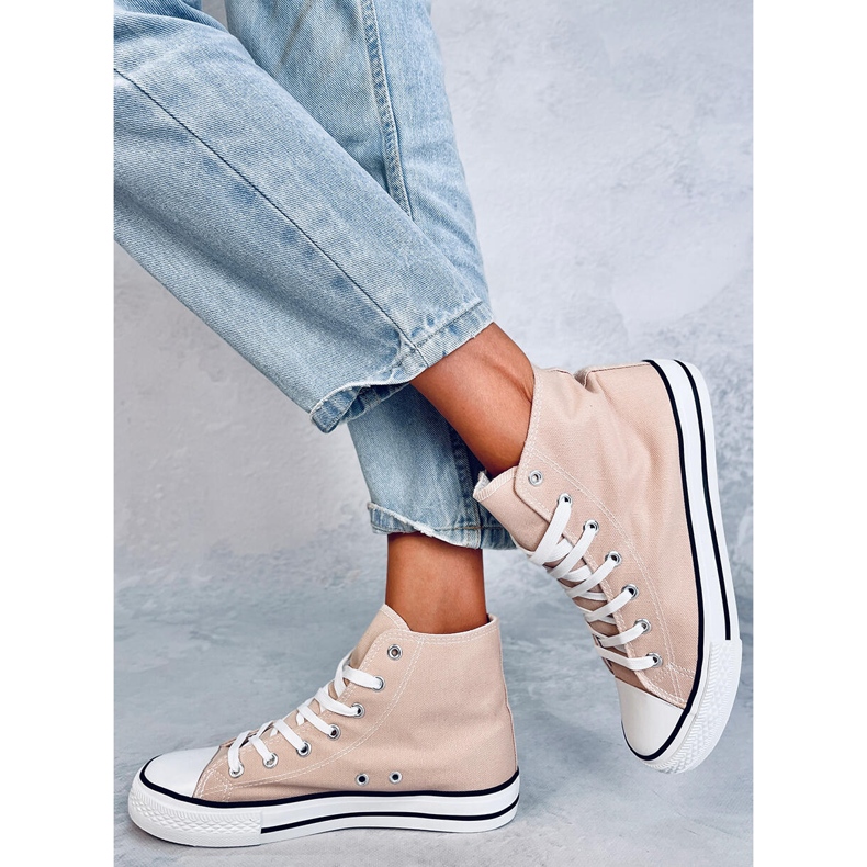 Canvas sneakers för ankeln Jude Khaki beige 1