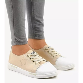 Beige klassiska sneakers QW8371-3 1