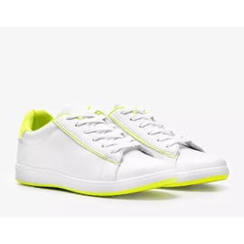 Neon Yellow Carol vita sneakers för kvinnor 2