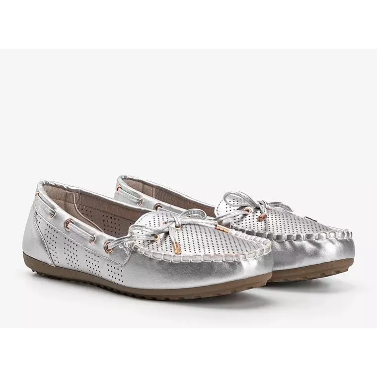 Silver loafers gjorda av ekoläder, öppet Esther 2