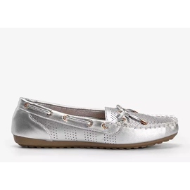 Silver loafers gjorda av ekoläder, öppet Esther silver- 1
